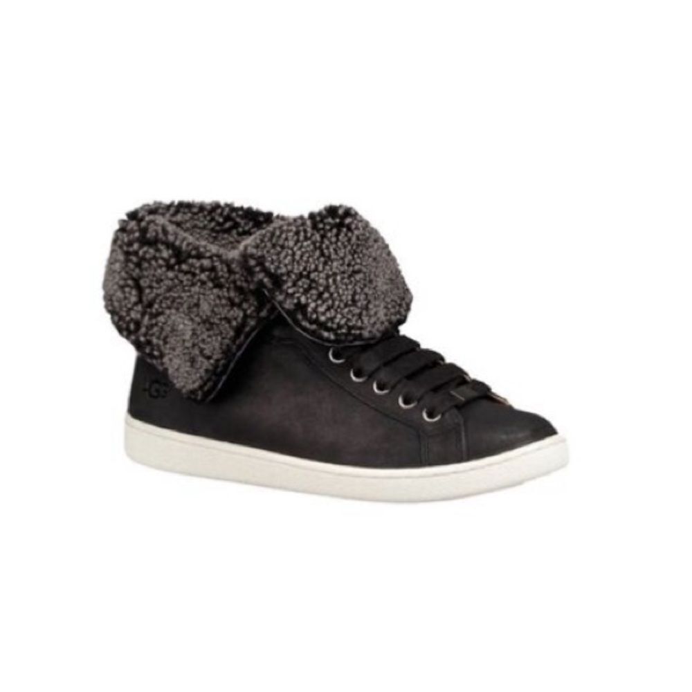 Ugg Starlyn Black Sheepskin Sneaker High Top Ankle Boots